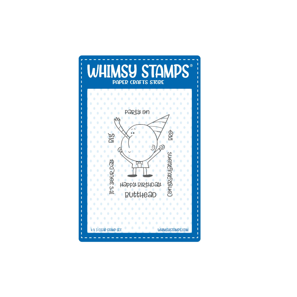 Whimsy Stamps Birthday Butthead Clear Stamp and Die Set product image 1