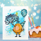 Whimsy Stamps Birthday Butthead Clear Stamp and Die Set watercolor