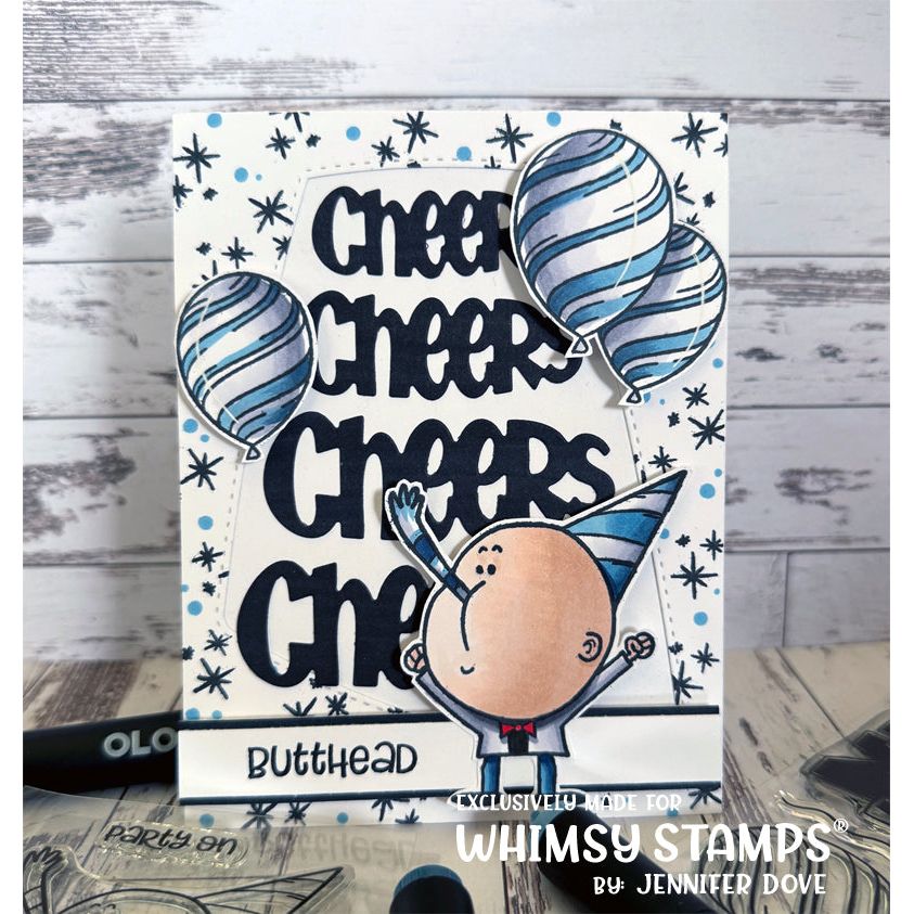 Whimsy Stamps Birthday Butthead Clear Stamps cwsd288a cheers