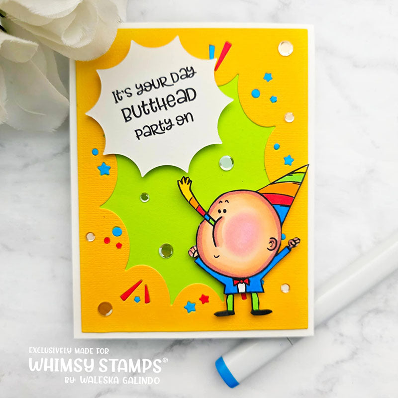 Whimsy Stamps Birthday Butthead Clear Stamps cwsd288a party on
