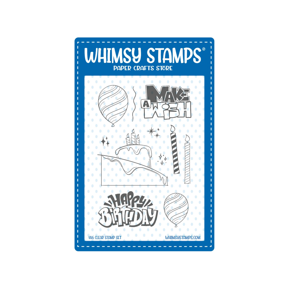 Whimsy Stamps Birthday Sketch Clear Stamp and Die Set product image 1