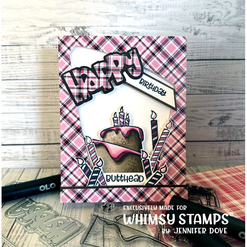 Whimsy Stamps Birthday Sketch Clear Stamps cwsd312a happy birthday