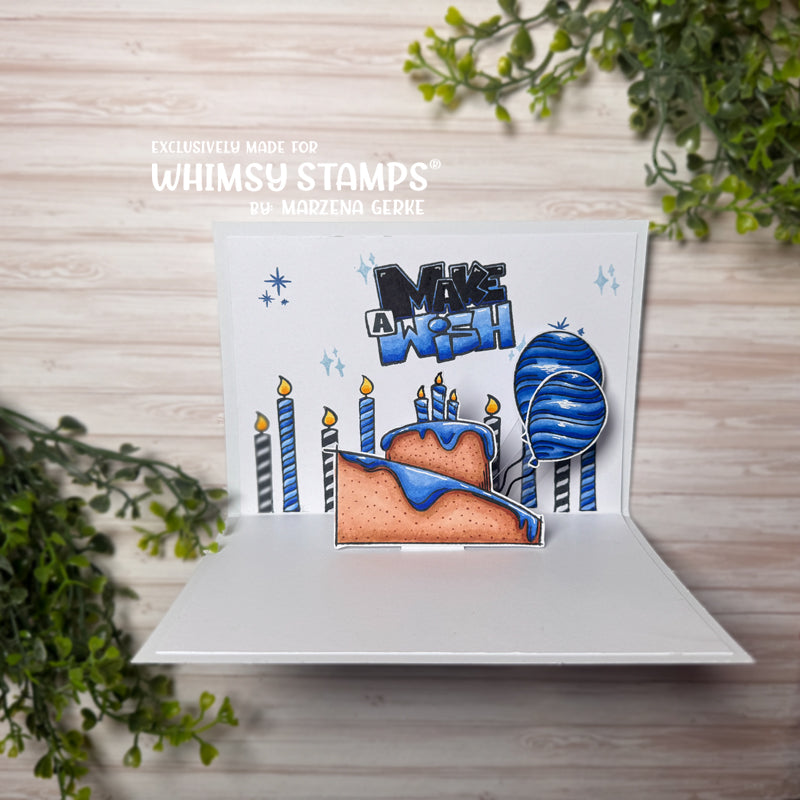 Whimsy Stamps Birthday Sketch Outline Dies wsd028 candles