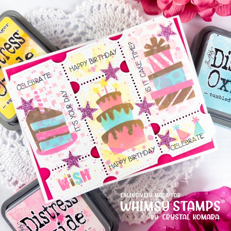 Whimsy Stamps Birthday Wish Layering Stencils wss116a celebrate