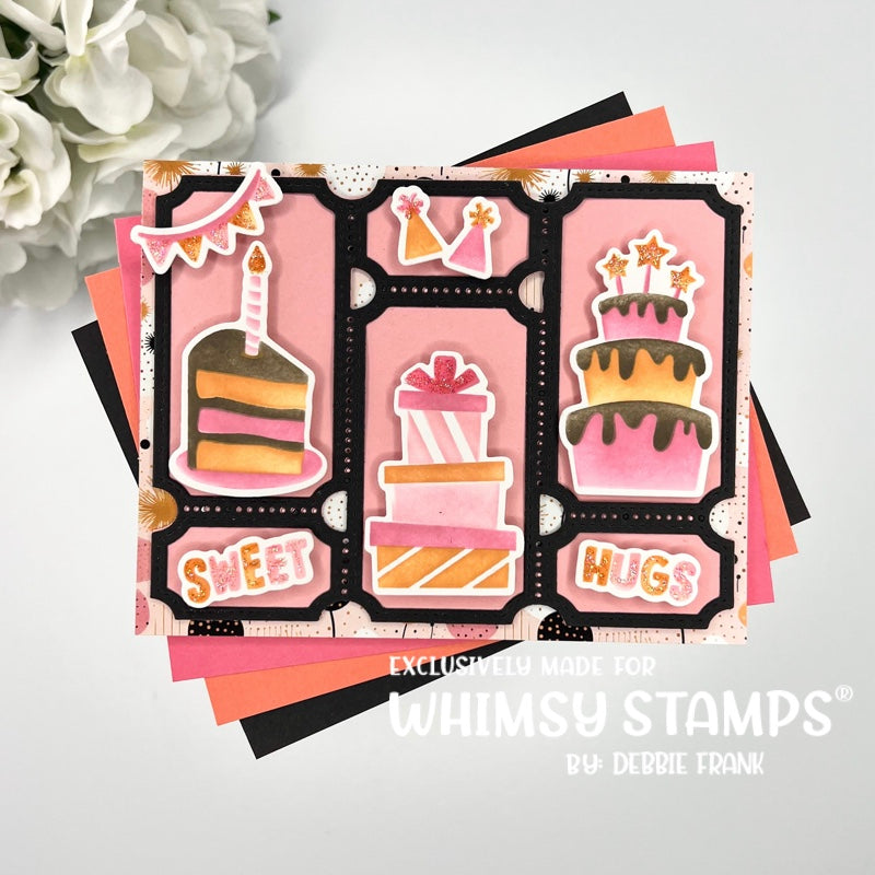 Whimsy Stamps Birthday Wish Outline Dies wsd171a sweet hugs