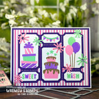 Whimsy Stamps Birthday Wishes Stencil and Die Set balloons