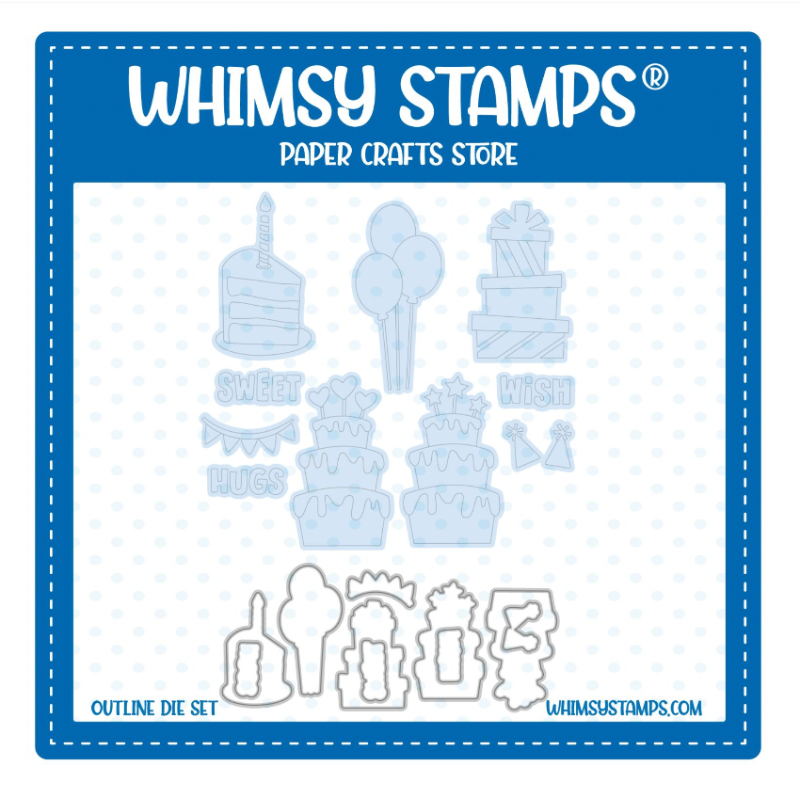 Whimsy Stamps Birthday Wishes Stencil and Die Set image 2