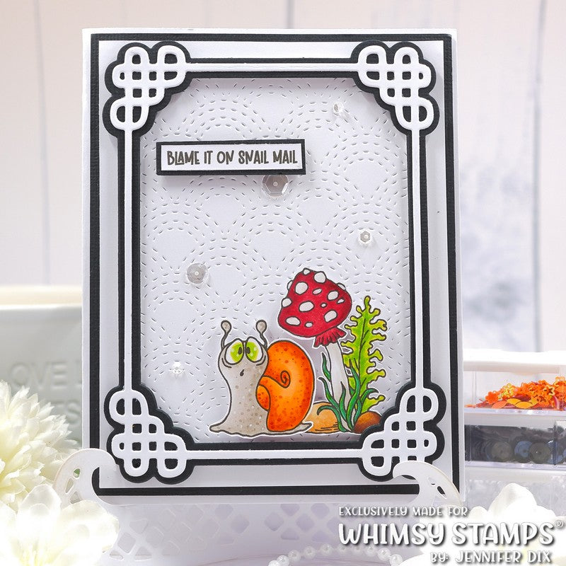 Whimsy Stamps Blame It On Snail Mail Clear Stamps cwsd390a fancy frame
