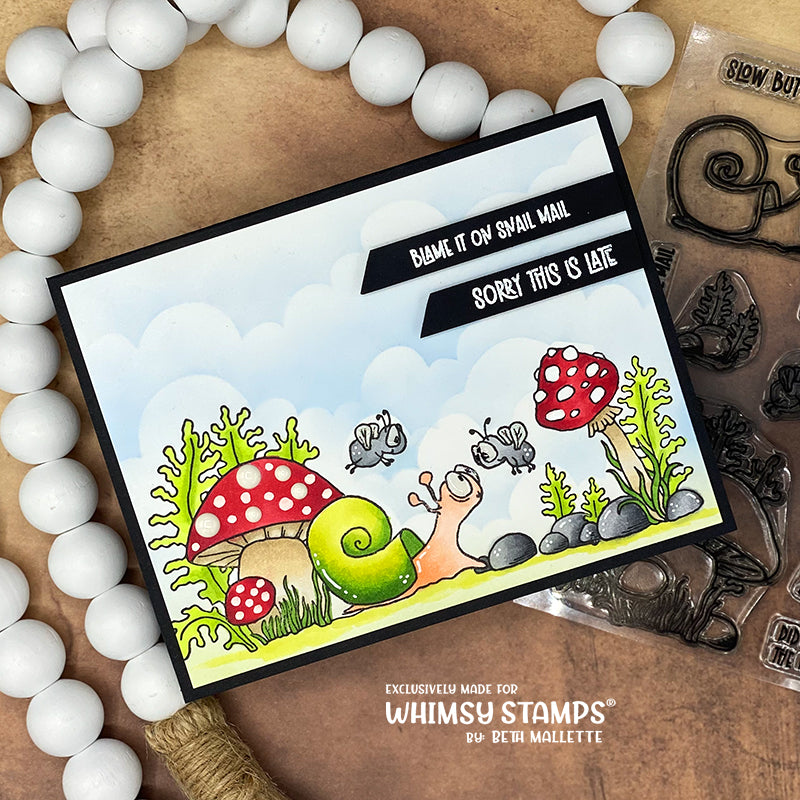 Whimsy Stamps Blame It On Snail Mail Clear Stamps cwsd390a mushrooms