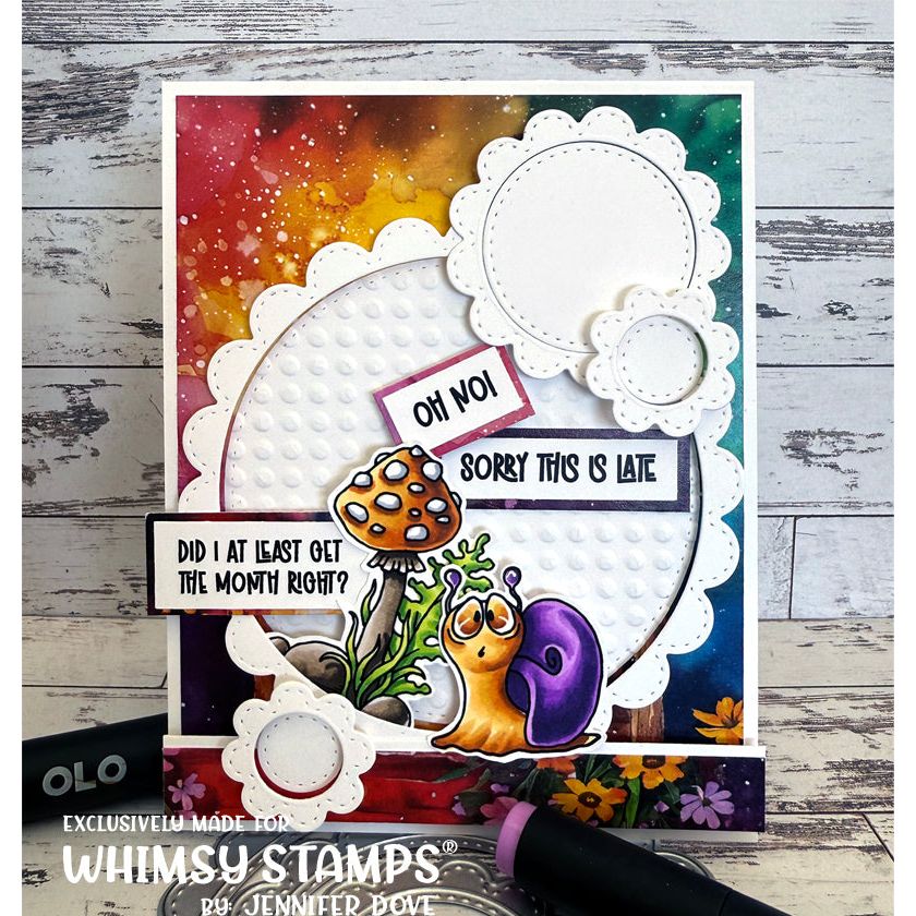 Whimsy Stamps Blame It On Snail Mail Clear Stamps cwsd390a rainbow