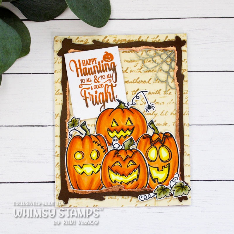 Whimsy Stamps Build a Jack-o-Lantern Clear Stamps cwsd462a happy haunting card