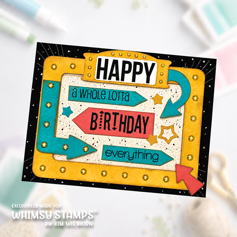 Whimsy Stamps Build a Marquee Dies wsd065 happy birthday card