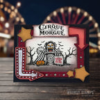 Whimsy Stamps Build a Marquee Dies wsd065 scary clown card