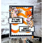 Whimsy Stamps Cappy Birthday Clear Stamps khb137a stripes