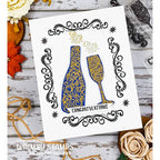 Whimsy Stamps Celebrate Champagne Clear Stamps cwsd382a congrats