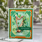 Whimsy Stamps Celtic Mix Quick Card Fronts wsqcf-24 harp