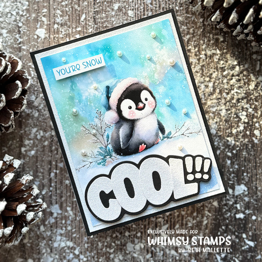 Whimsy Stamps Chilly Penguins Quick Card Fronts wsqcf-42 snow