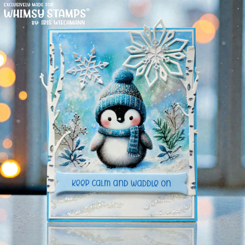Whimsy Stamps Chilly Penguins Quick Card Fronts wsqcf-42 snowflakes