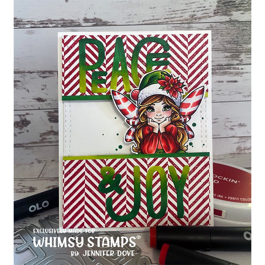 Whimsy Stamps Christmas Fairy Wishes Clear Stamps c1226a peace