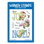 Whimsy Stamps Christmas Greetings Fairies Clear Stamp and Die Set image 1