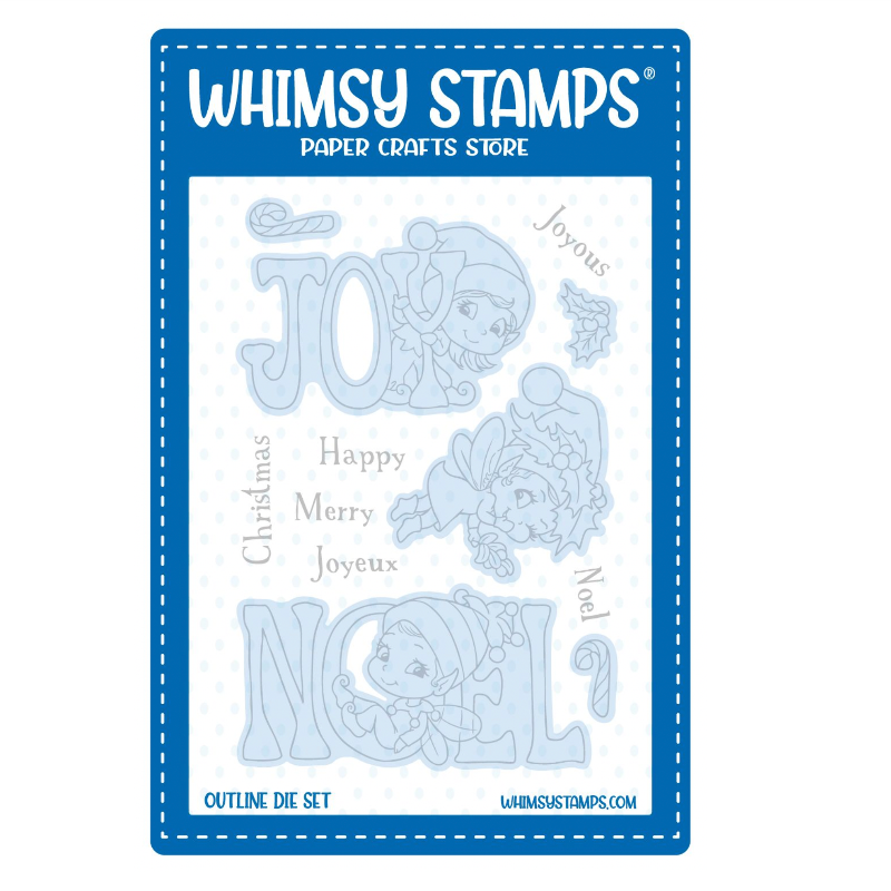 Whimsy Stamps Christmas Greetings Fairies Clear Stamp and Die Set image 2