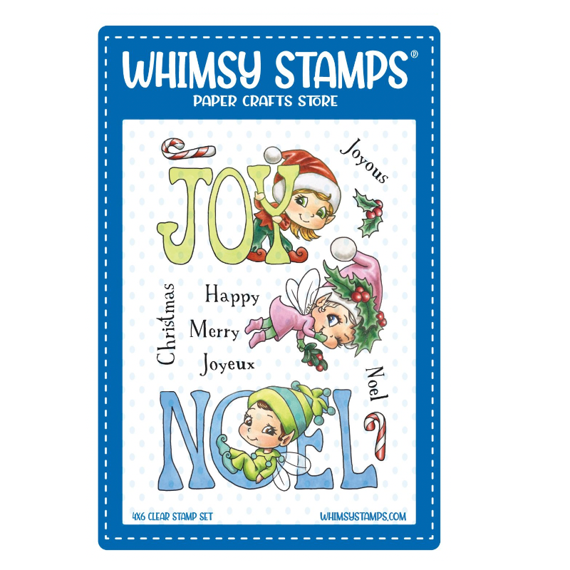 Whimsy Stamps Christmas Greetings Fairies Clear Stamps c1283a