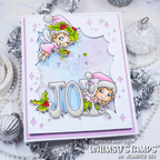 Whimsy Stamps Christmas Greetings Fairies Clear Stamps c1283a berries