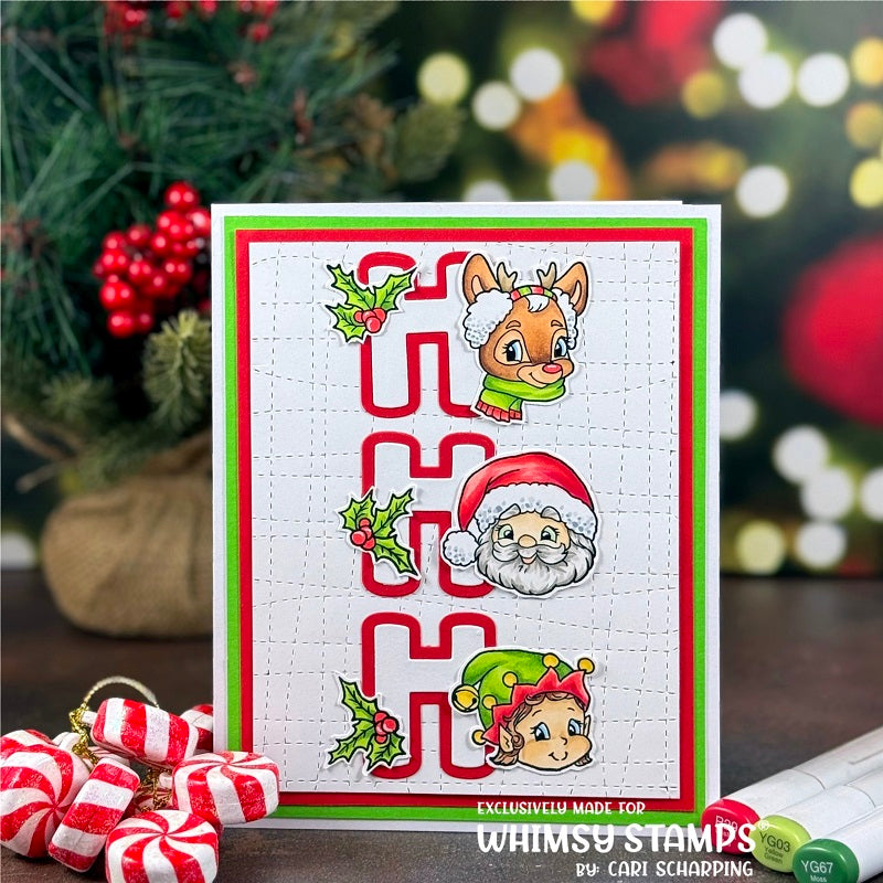 Whimsy Stamps Christmas Portraits Clear Stamps c1277a hohoho