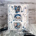 Whimsy Stamps Christmas Portraits Clear Stamps c1277a joy