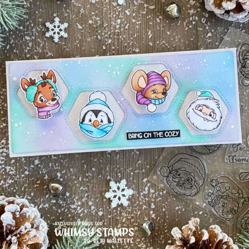 Whimsy Stamps Christmas Portraits Clear Stamps c1277a snow