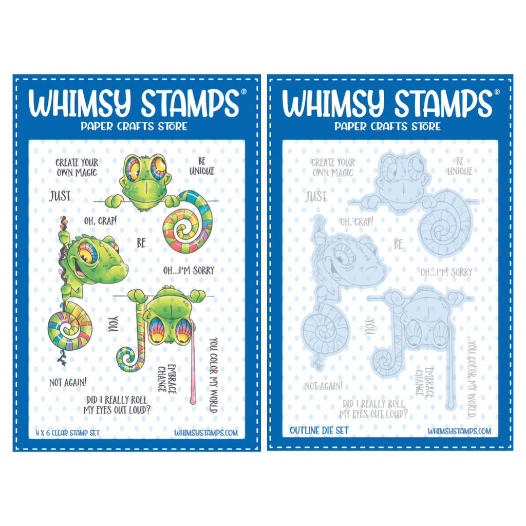 Whimsy Stamps Cloaked Blokes Clear Stamp and Die Set*
