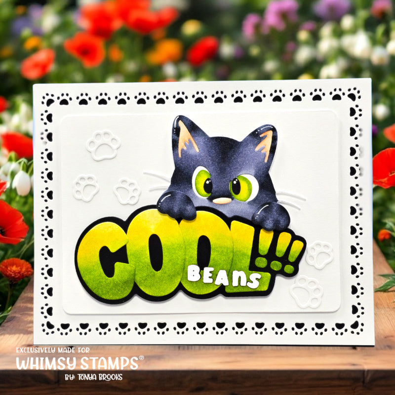 Whimsy Stamps Cool Beans Word Dies wsd013 cat