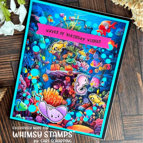 Whimsy Stamps Coral Reef Quick Card Fronts wsqcf-32 colorful