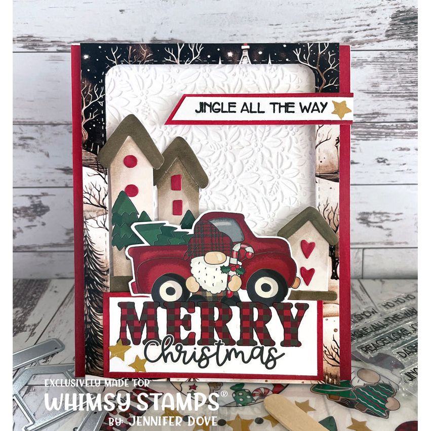 Whimsy Stamps Country Gnome Rub Ons wsro-02 buffalo check