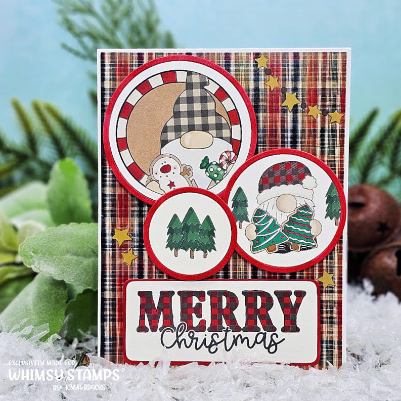 Whimsy Stamps Country Gnome Rub Ons wsro-02 merry christmas