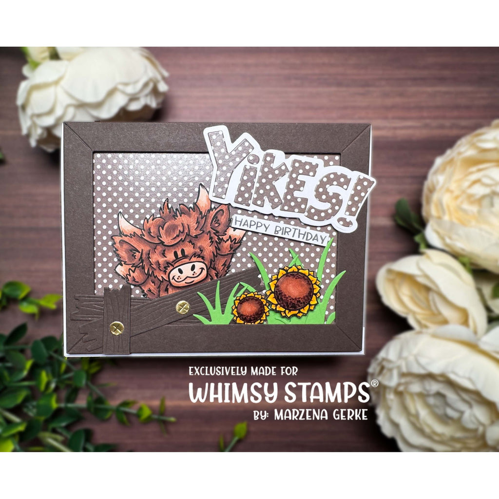 Whimsy Stamps Cow Crazy Clear Stamp and Die Set birthday