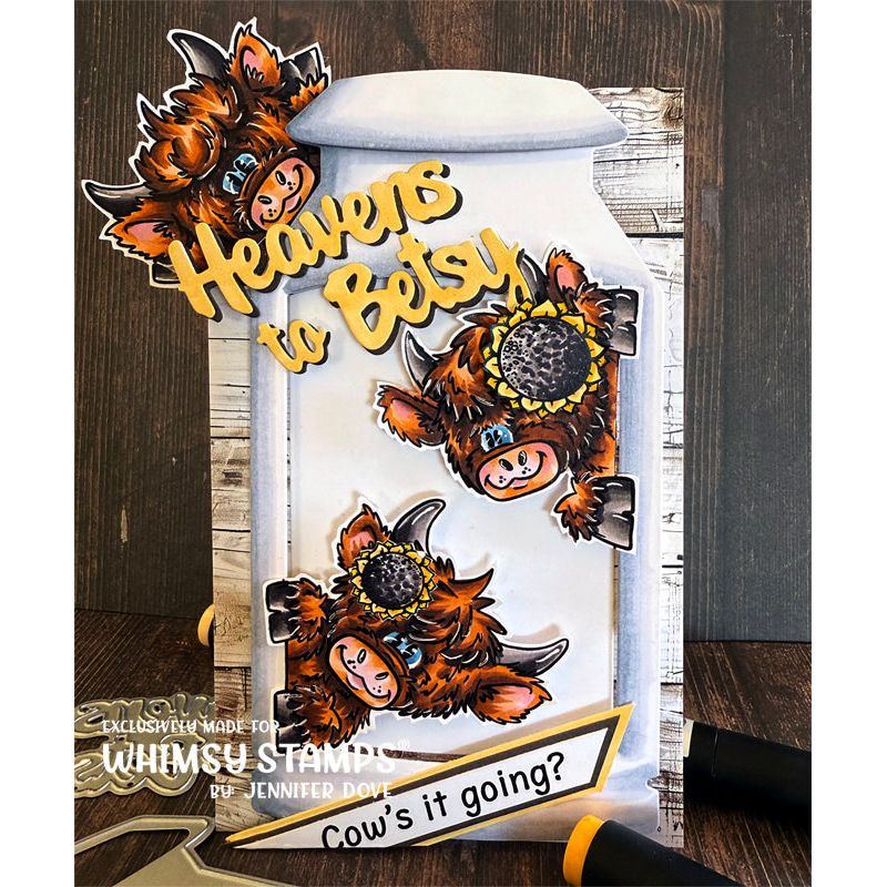 Whimsy Stamps Cow Crazy Clear Stamps dp1072a milk