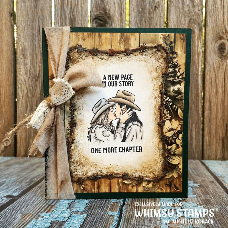 Whimsy Stamps Cowboy Obsession Clear Stamps cwsd303a woodgrain
