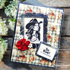 Whimsy Stamps Cowgirl Life Clear Stamps cwsd355a red flower