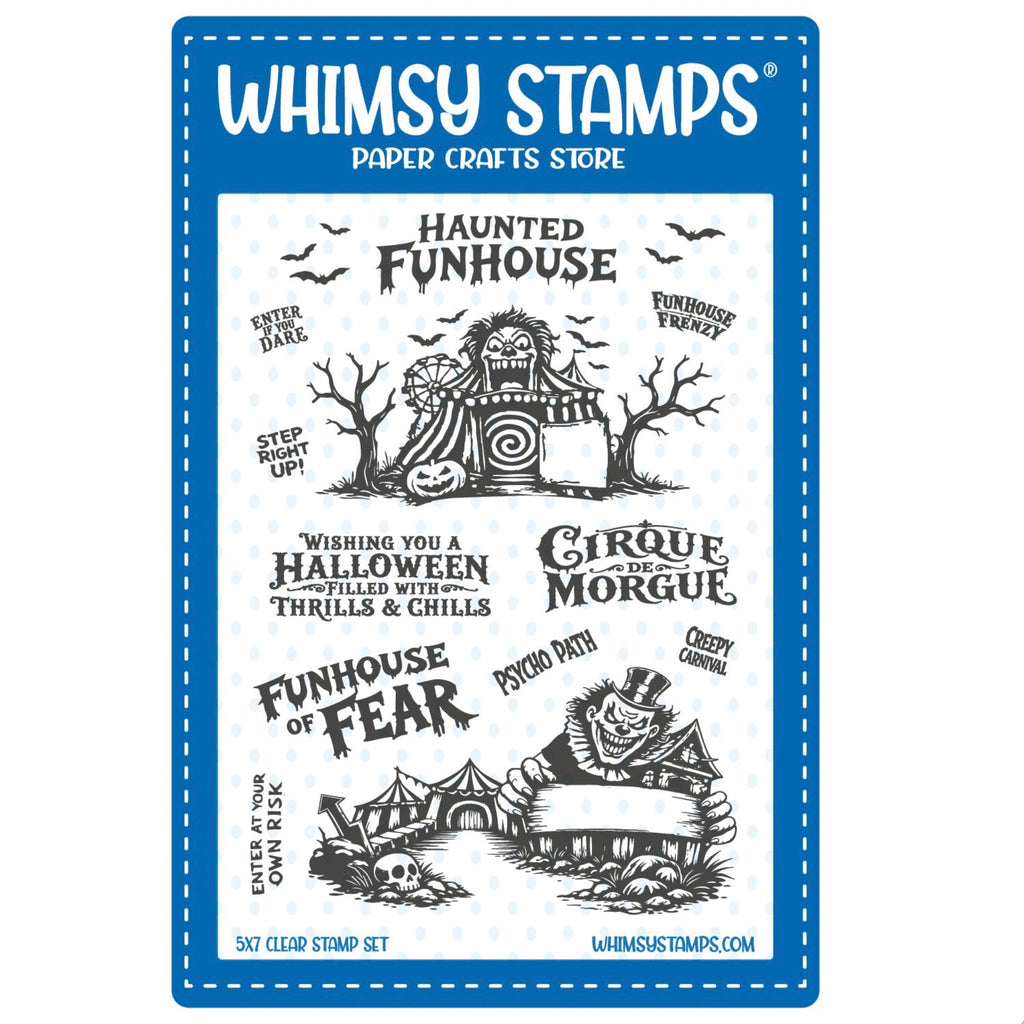 Whimsy Stamps Creepy Carnival Funhouse Clear Stamps cwsd466a