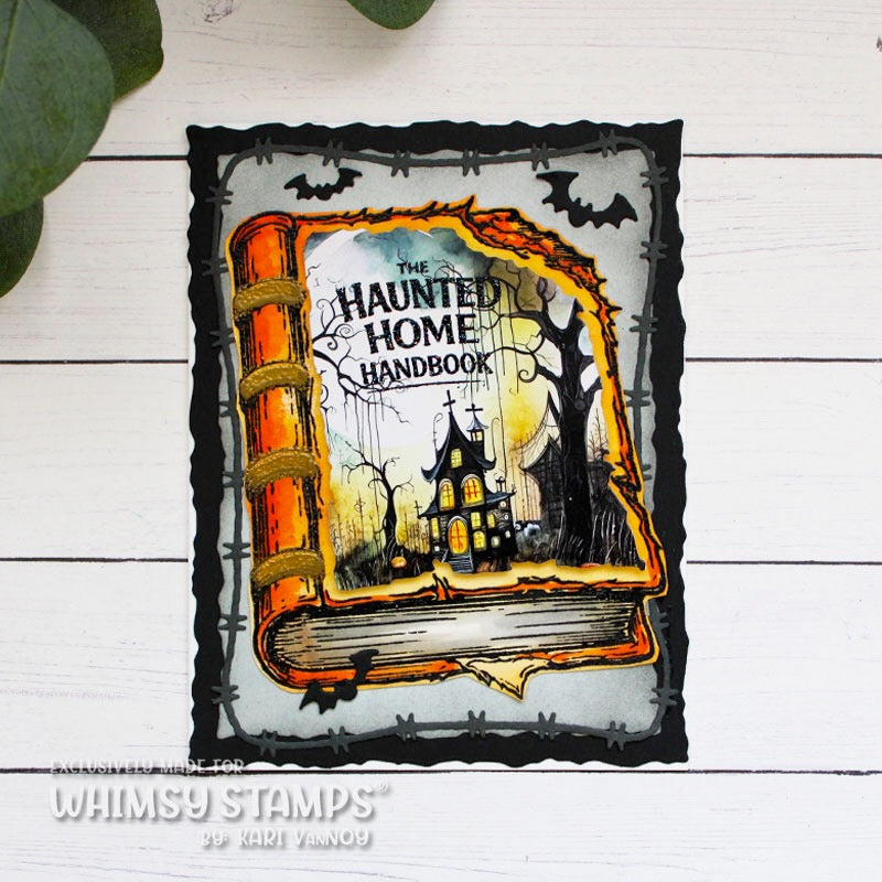 Whimsy Stamps Deckle Layers Dies wsd066 haunted book card