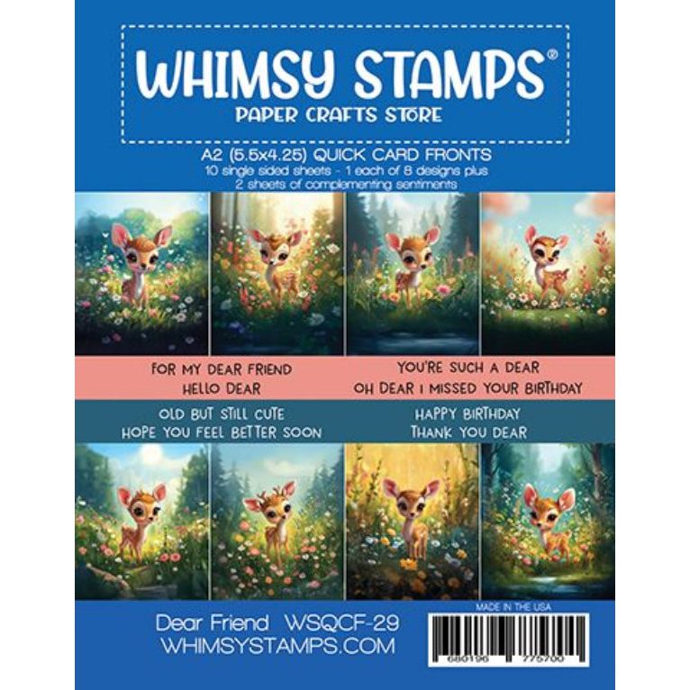 Whimsy Stamps Deer Friend Quick Card Fronts wsqcf-29