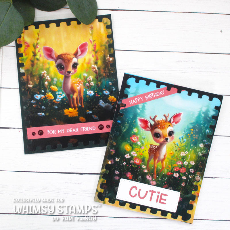 Whimsy Stamps Deer Friend Quick Card Fronts wsqcf-29 cutie
