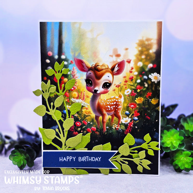 Whimsy Stamps Deer Friend Quick Card Fronts wsqcf-29 flowers