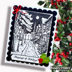 Whimsy Stamps Dickens Background Clear Stamps cwsd423a red bow