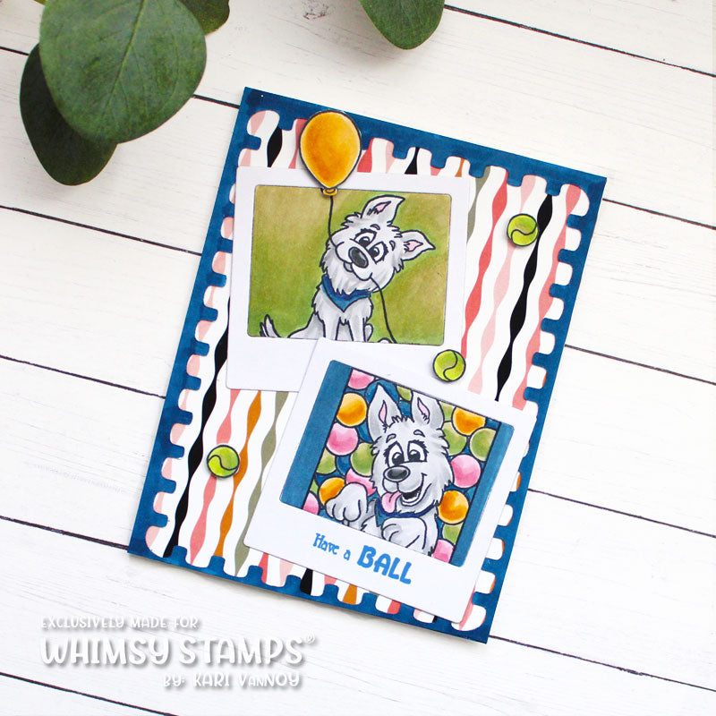 Whimsy Stamps Doggone Birthdays Clear Stamps c1297a have a ball