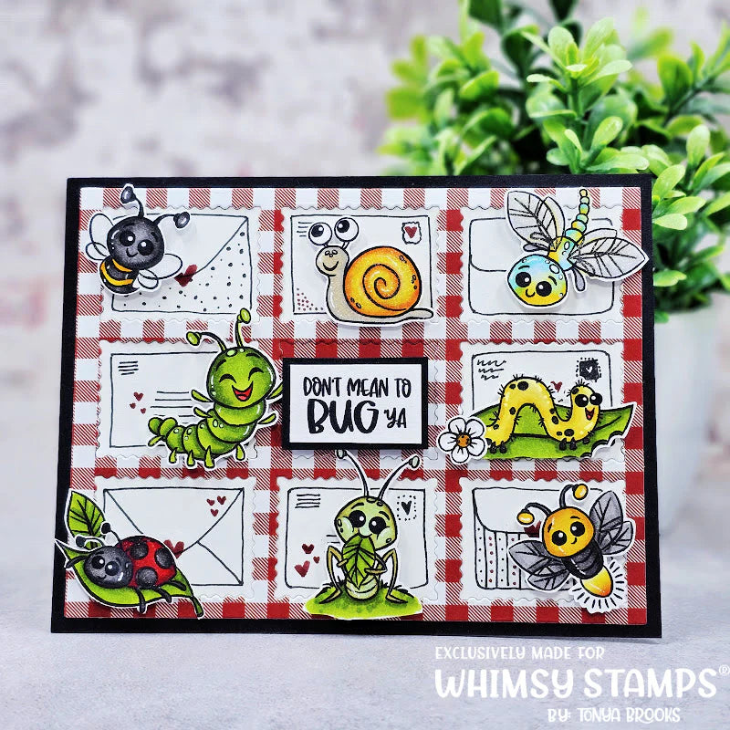 Whimsy Stamps Don't Mean to Bug Ya Clear Stamps khb135a postage stamps