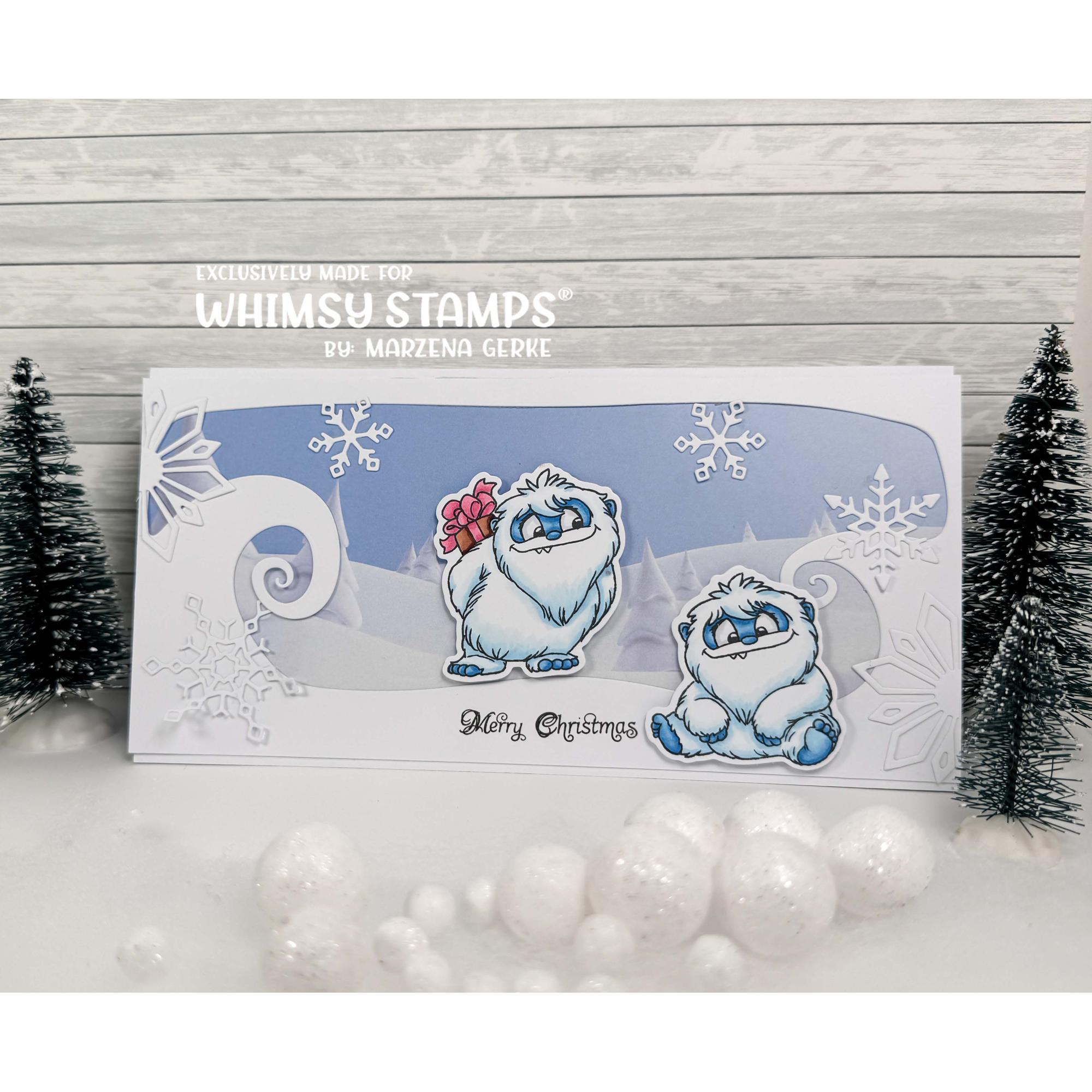 Whimsy Stamps Don't Peek Yeti Clear Stamps c1271a snow