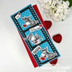 Whimsy Stamps Donkey Love Clear Stamps c1432 film strip background