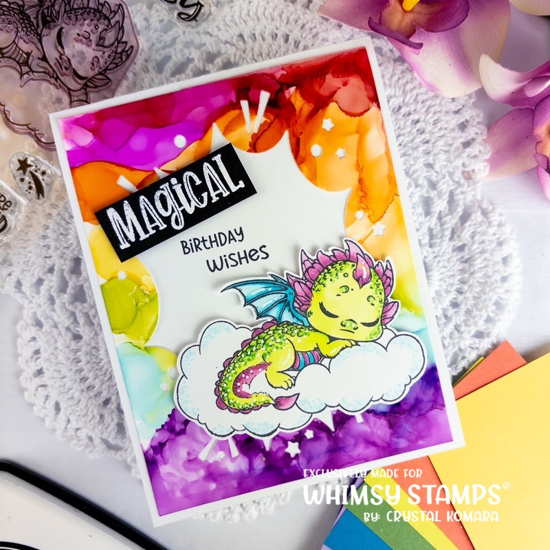 Whimsy Stamps Dragon Baby Clear Stamps cwsd283a birthday wishes